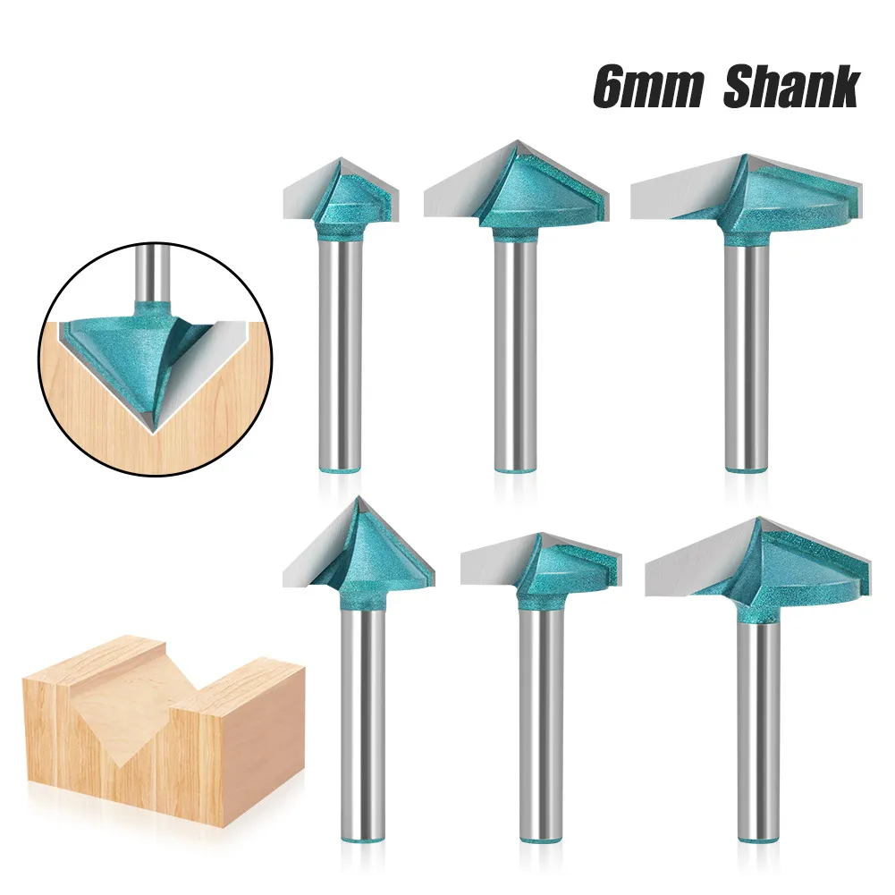 Industrial‑Grade V‑Groove Router Bit Set – 90°/120°/135°/150° Multi‑Angle Carving & Grooving Cutter for CNC, Trimmers, and Wood Routers
